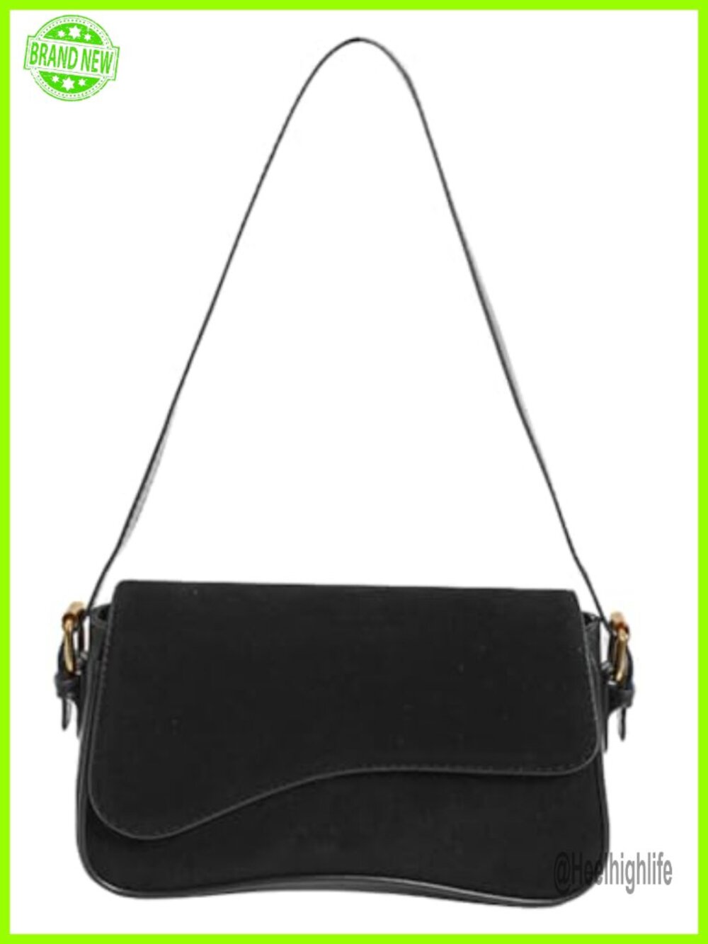 Suede Shoulder Bag Removable Strap Underarm Tote Crossbody Handbag